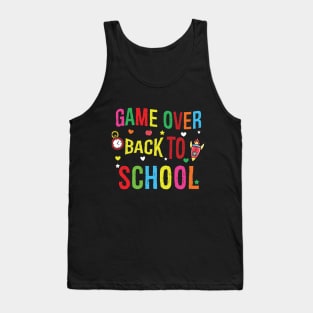 Game Over Back To School T-shirt Design And Vector Tank Top